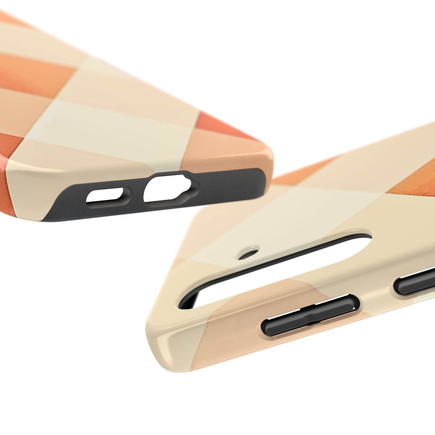 Pastel Minimalist Two-Tone Checkerboard Tough Phone Case | Aesthetic