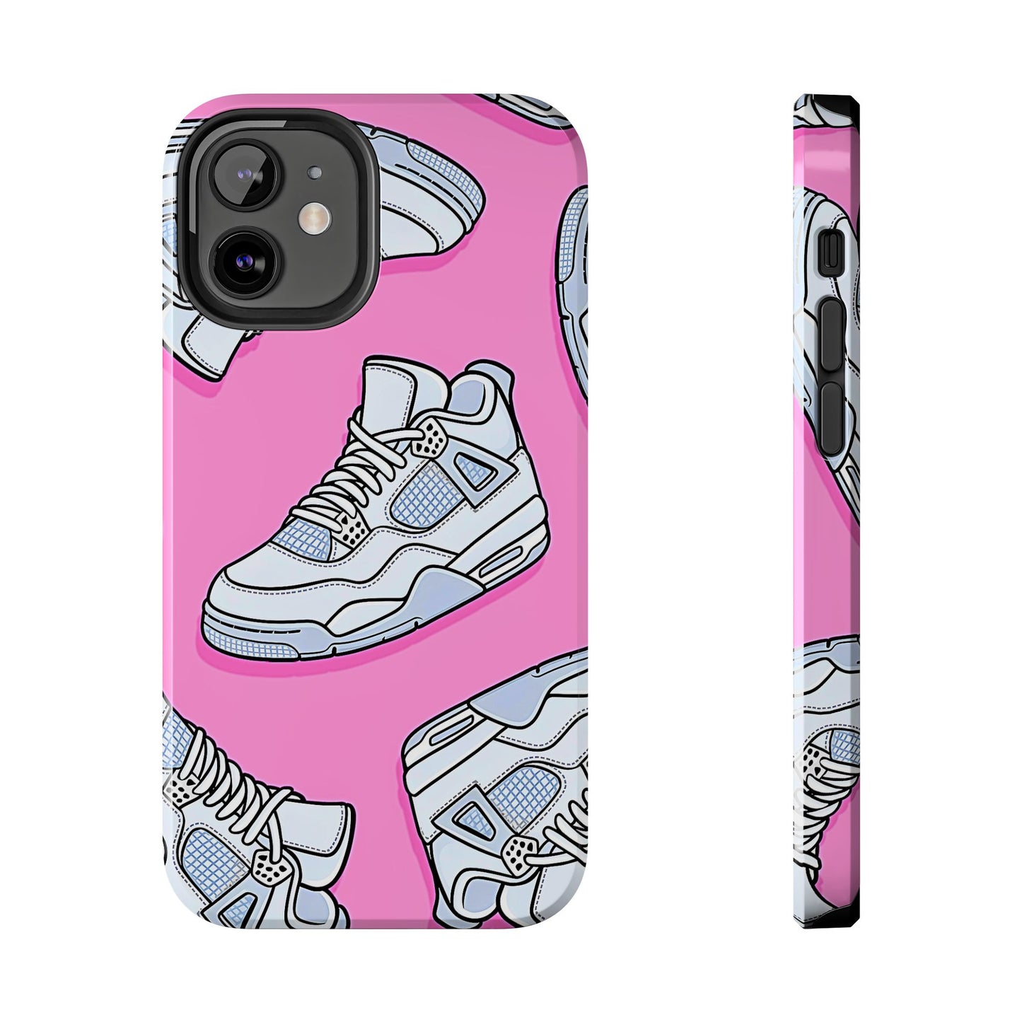 Funda resistente para teléfono con diseño de zapatillas Jordan 4 blancas | Estética