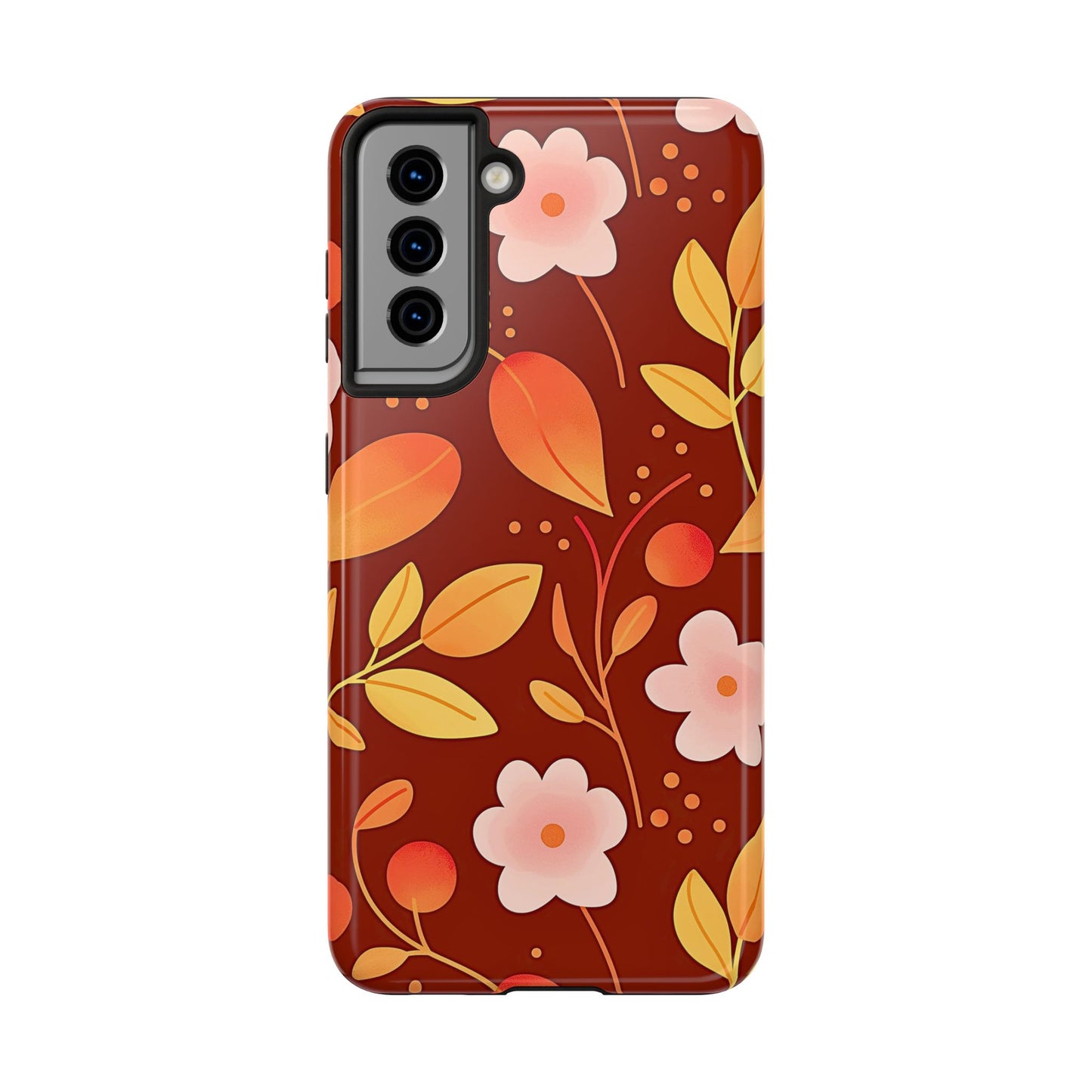 Autumn Fall Leaf Pattern Tough Phone Case | Aesthetic