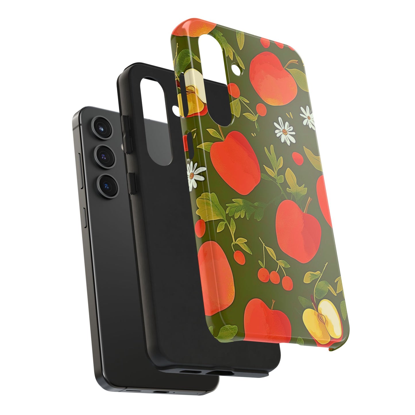 Funda/Cubierta resistente para teléfono con diseño de manzanas y bayas | Estética