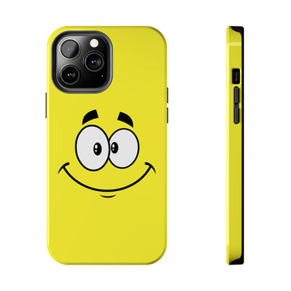 Smiley Happy Face Yellow Minimalist Cartoon Tough Phone Case | Funny