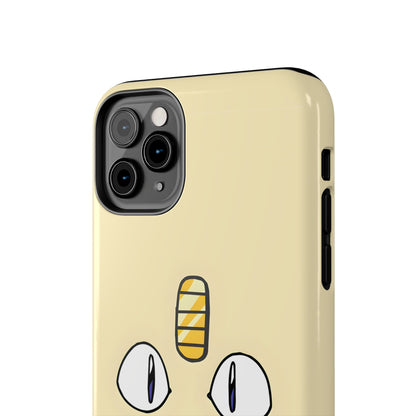 Cat Minimal Gold Coin Face Tough Phone Case | Anime
