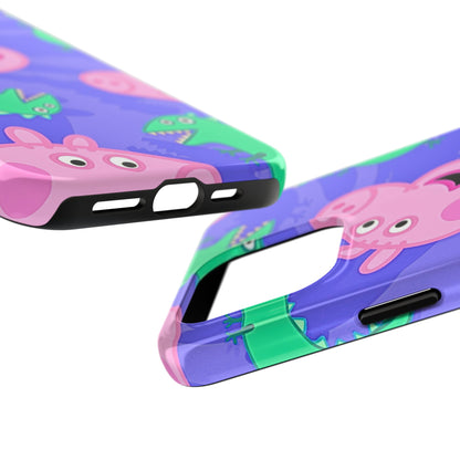 Peppa Pig & George Dinosaur Pattern Tough Phone Case | Cartoons - Peppa Pig