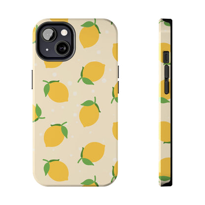 Cute Aesthetic Lemon Pattern Citrus Design Tough Phone Case | Food