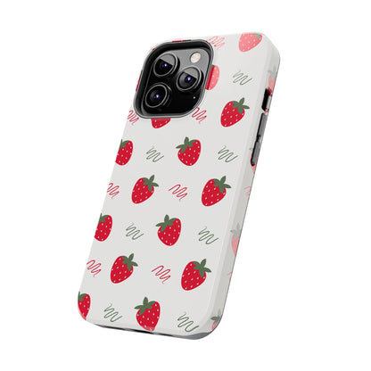 Strawberry Doodle Delight Tough Phone Case | Food