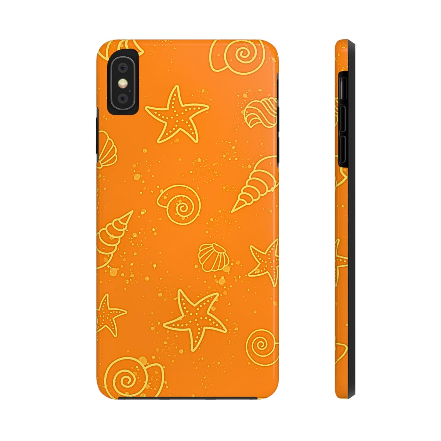 Funda resistente para teléfono con diseño de conchas naranjas | Estética