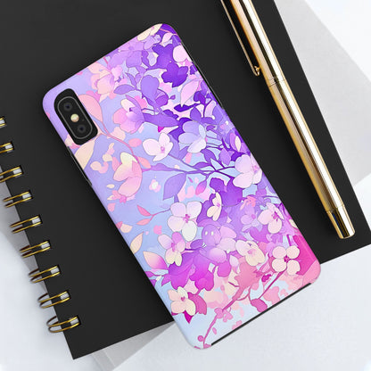 Funda resistente para teléfono con delicados estampados florales en tonos pastel | Estética