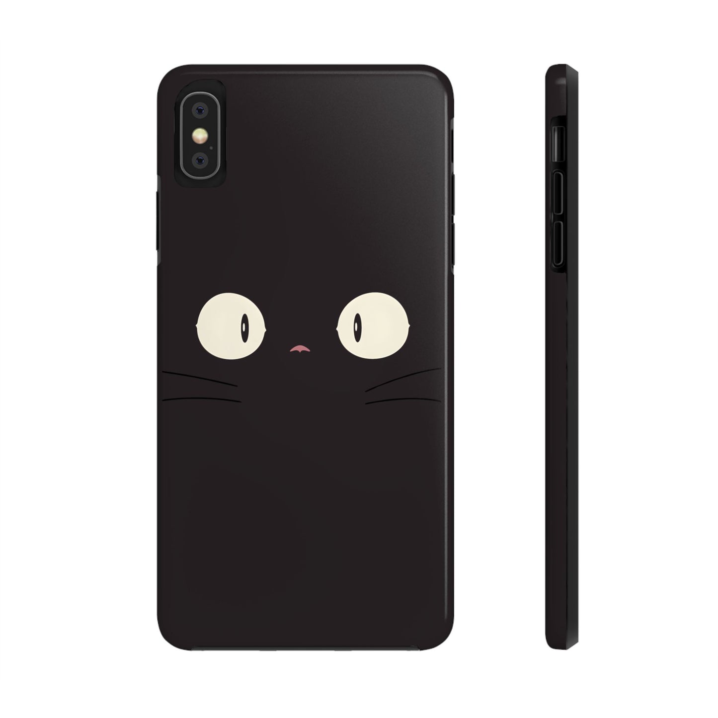 Adorable Black Cat Face and Eyes Minimal Tough Phone Case | Animals