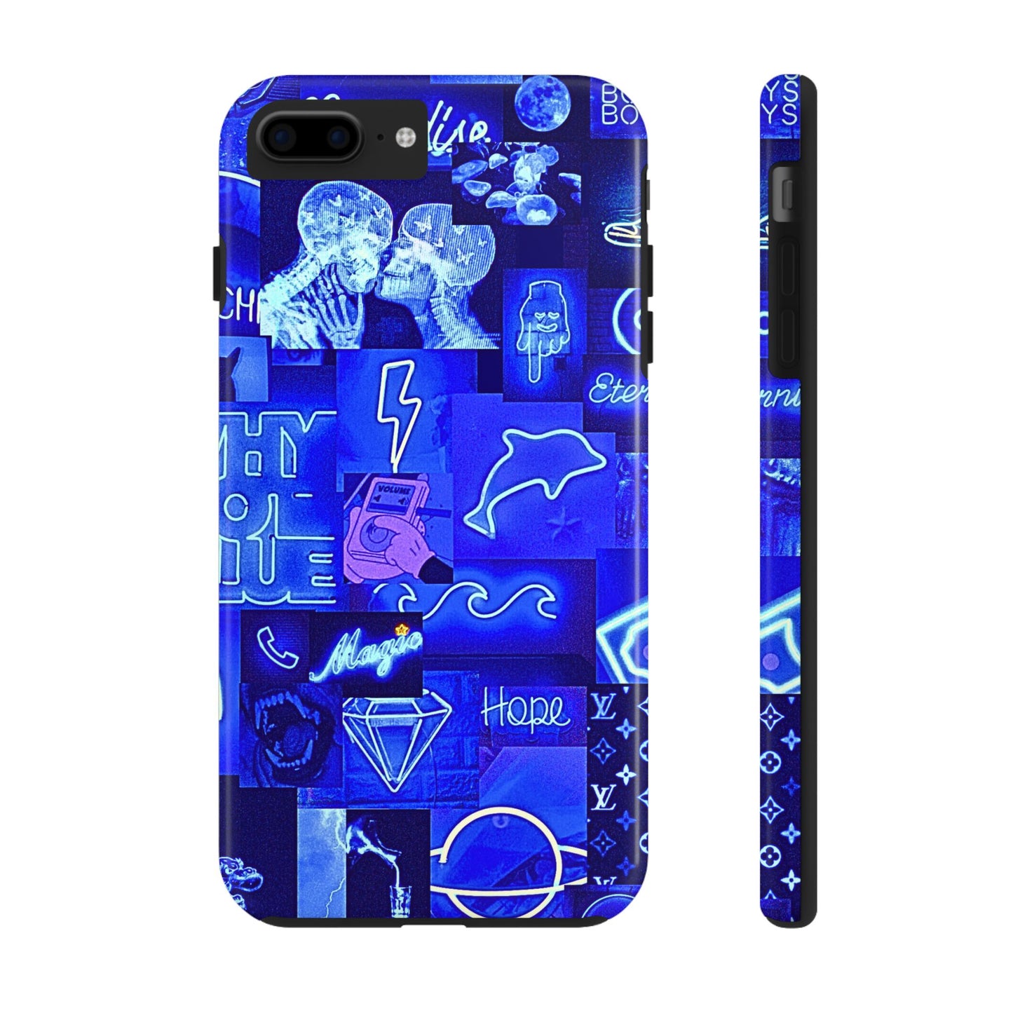 Blue Neon Style Tough Phone Case | Aesthetic