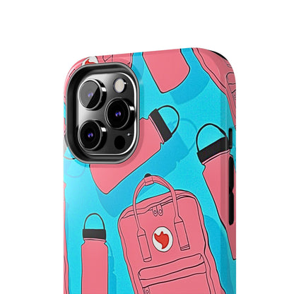 VSCO Kanken Backpack Water Bottle Pink & Blue Tough Phone Case | Aesthetic