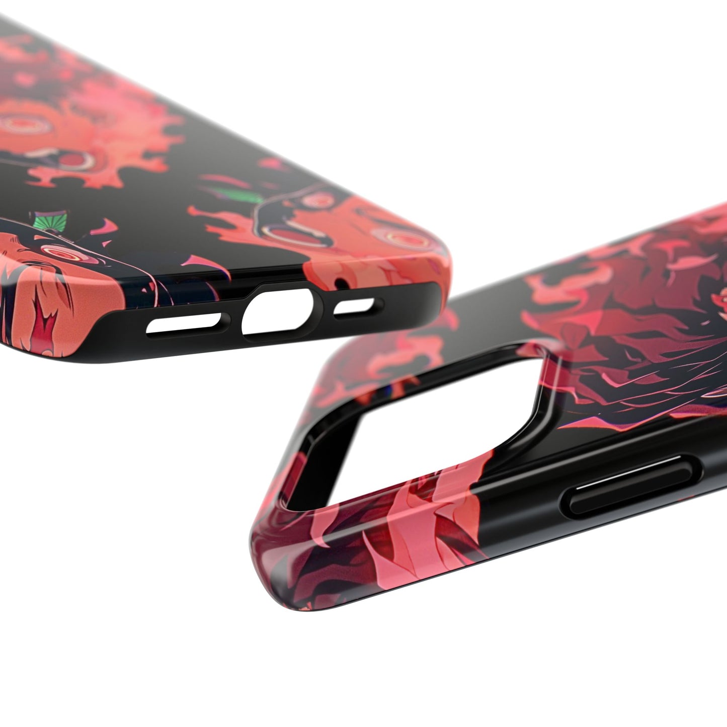 Tanjiro Kamado Flamed Style Black Tough Phone Case | Anime - Demon Slayer