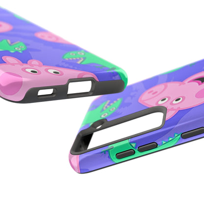 Peppa Pig & George Dinosaur Pattern Tough Phone Case | Cartoons - Peppa Pig
