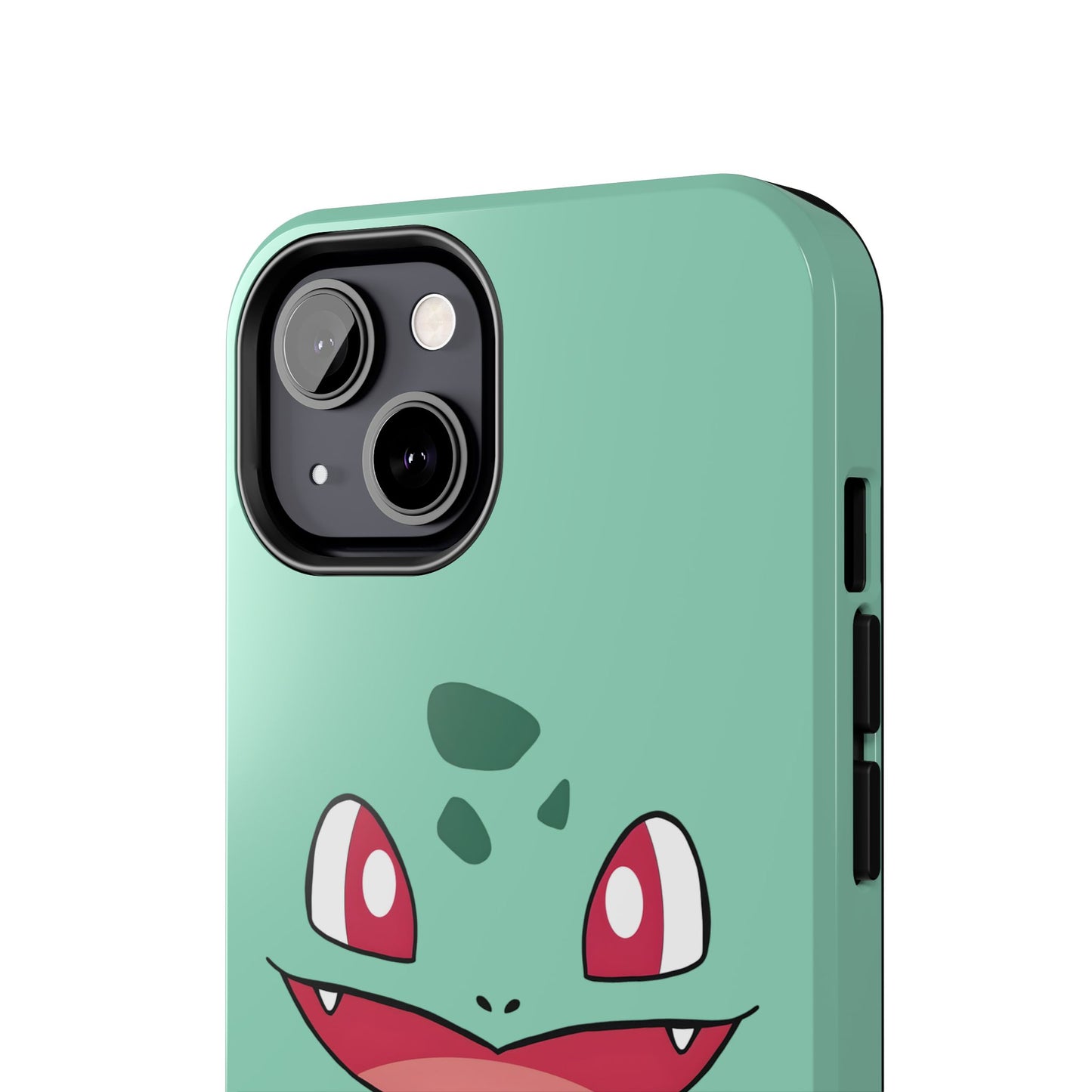 Green Leaf Dino Smile Red Eyes Cute Creature Tough Phone Case | Anime