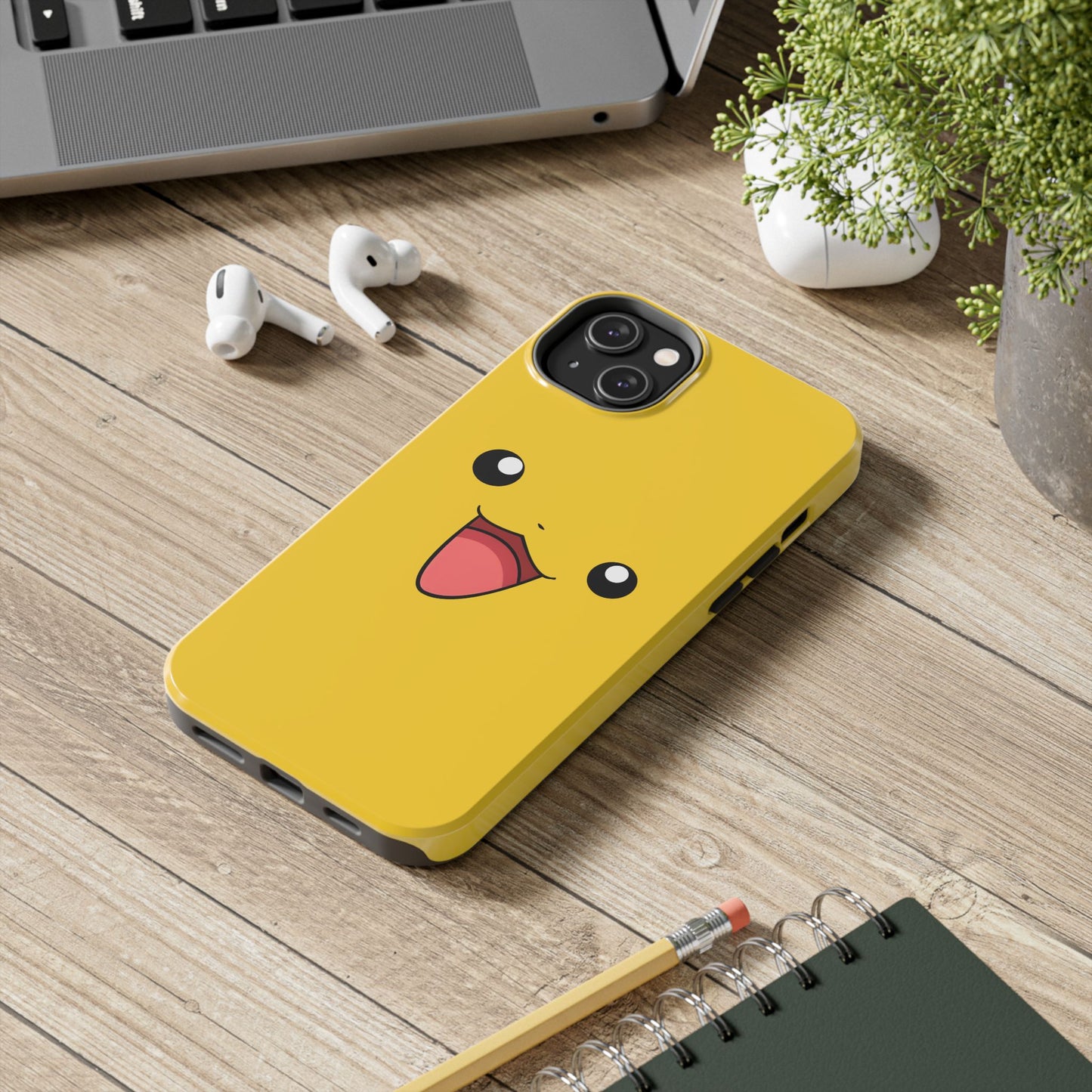 Electric Mouse Yellow Happy Face Minimal Design Tough Phone Case | Anime