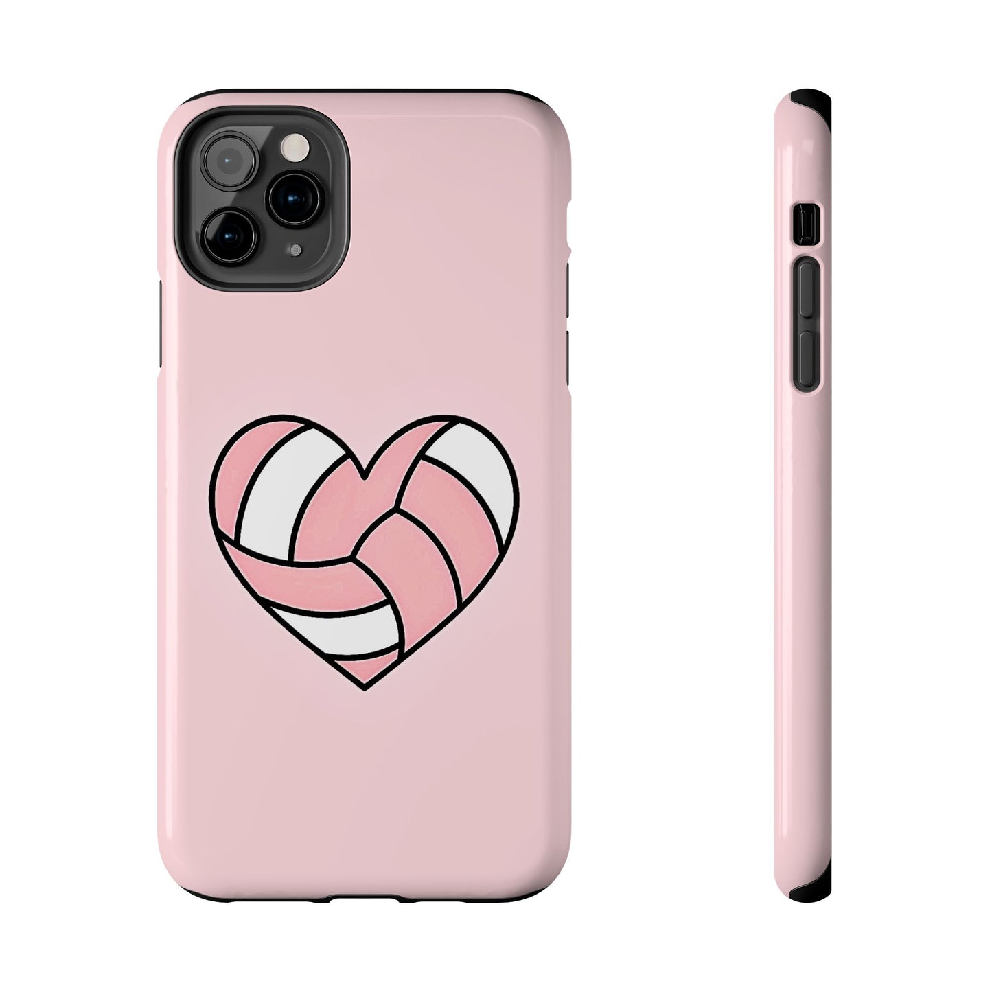 Pink Volleyball Heart Tough Phone Case | Aesthetic