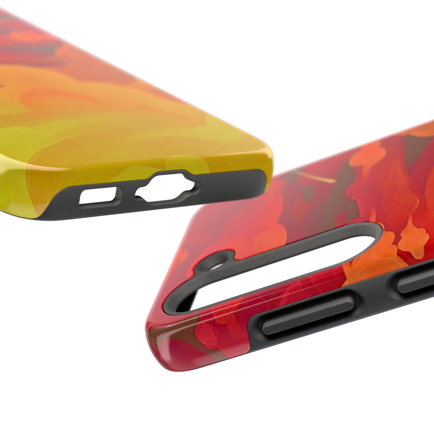 Funda resistente para teléfono con diseño de nubes rojas y naranjas | Estética