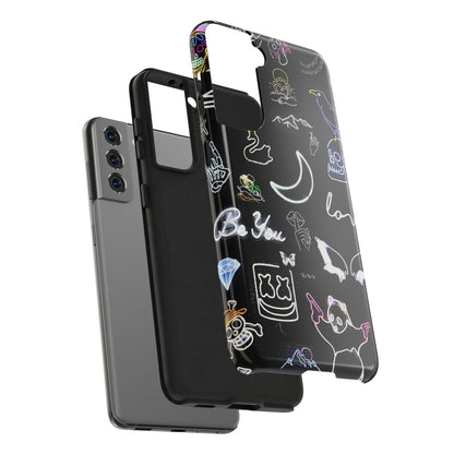 Funda resistente para teléfono estilo neón blanco | Estética