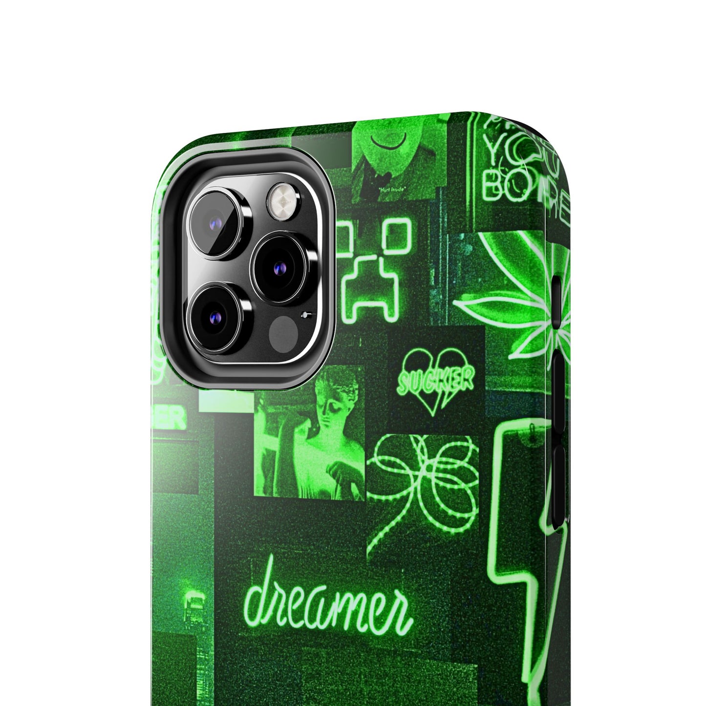 Green Neon Style Tough Phone Case | Aesthetic