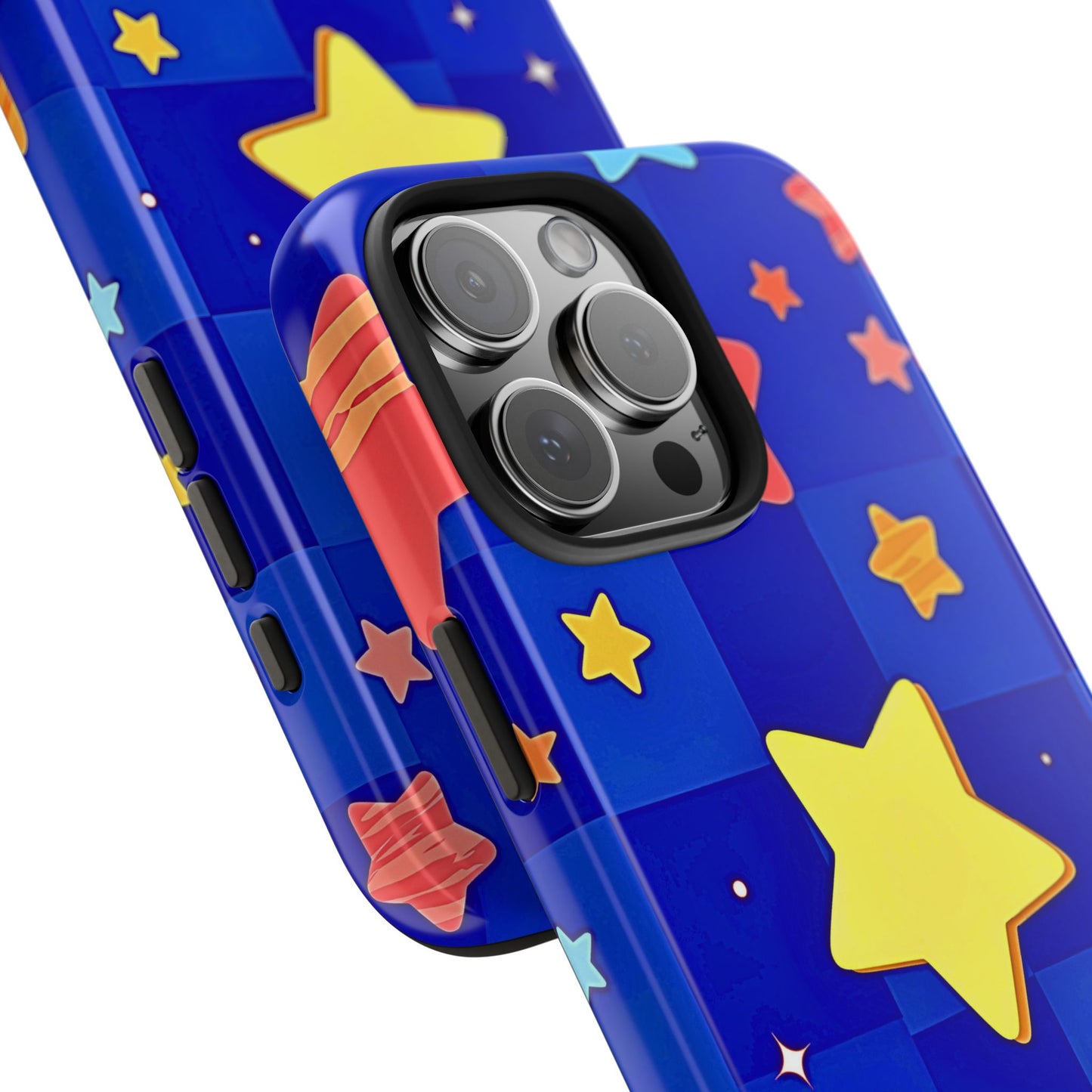 Funda resistente para teléfono con estampado de estrellas vibrantes y preppy | Estética