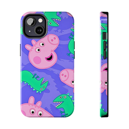 Peppa Pig & George Dinosaur Pattern Tough Phone Case | Cartoons - Peppa Pig