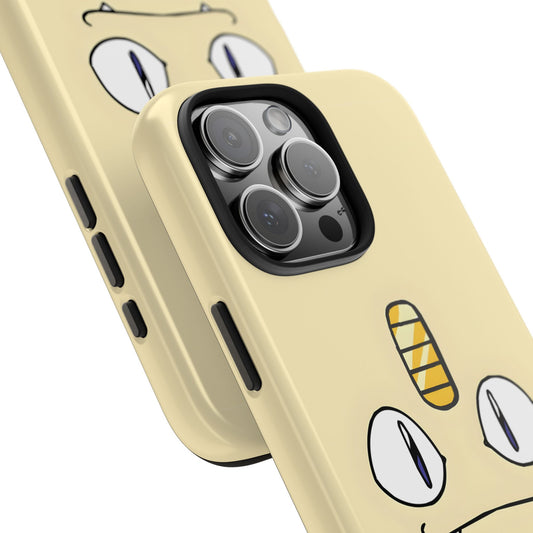 Cat Minimal Gold Coin Face Tough Phone Case | Anime