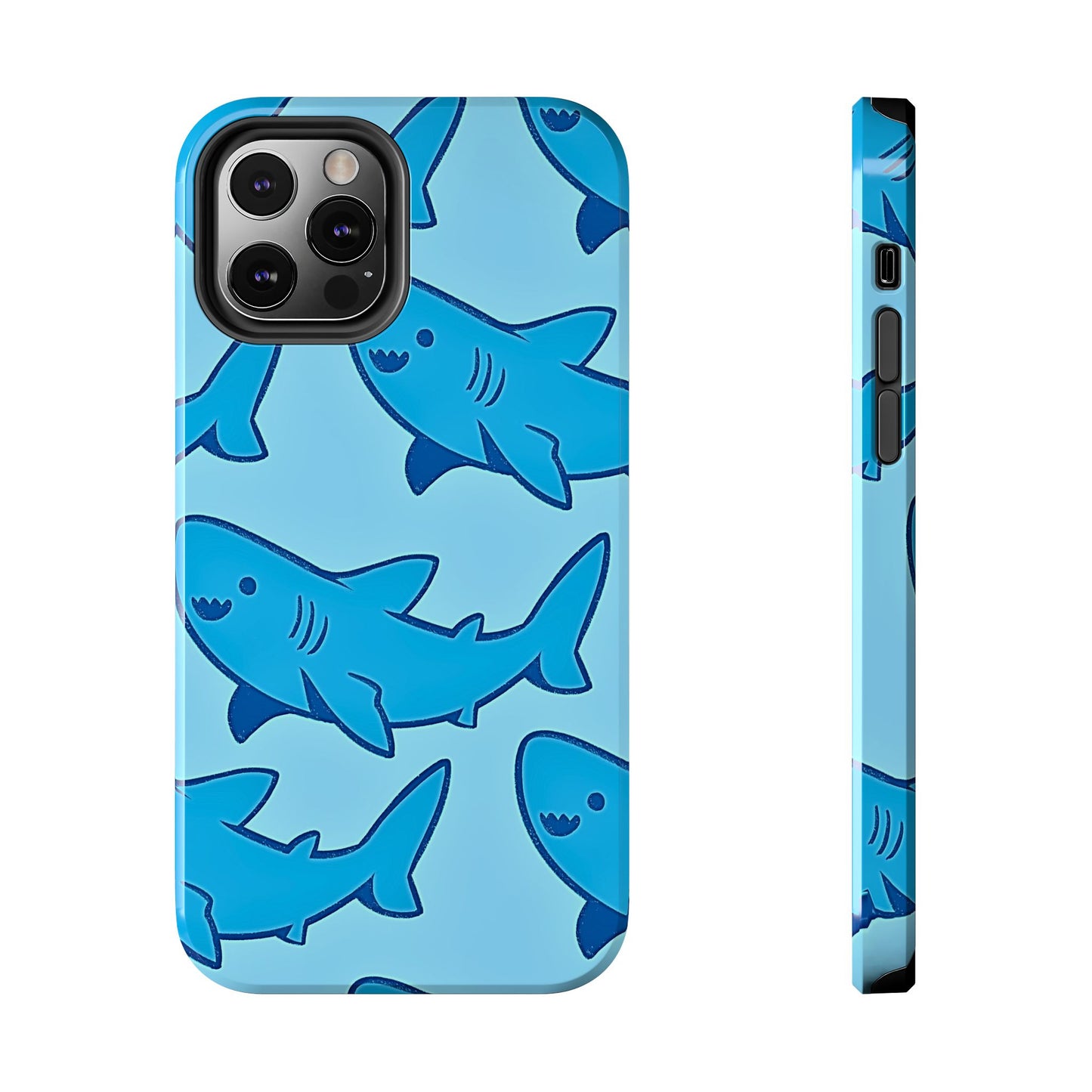 Smiley Shark Fun Pattern Tough Phone Case | Animals