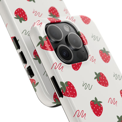 Strawberry Doodle Delight Tough Phone Case | Food