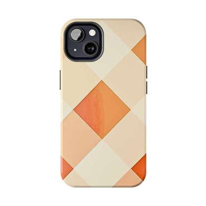 Pastel Minimalist Two-Tone Checkerboard Tough Phone Case | Aesthetic
