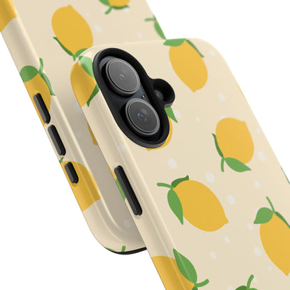 Cute Aesthetic Lemon Pattern Citrus Design Tough Phone Case | Food