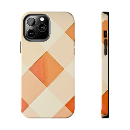 Pastel Minimalist Two-Tone Checkerboard Tough Phone Case | Aesthetic