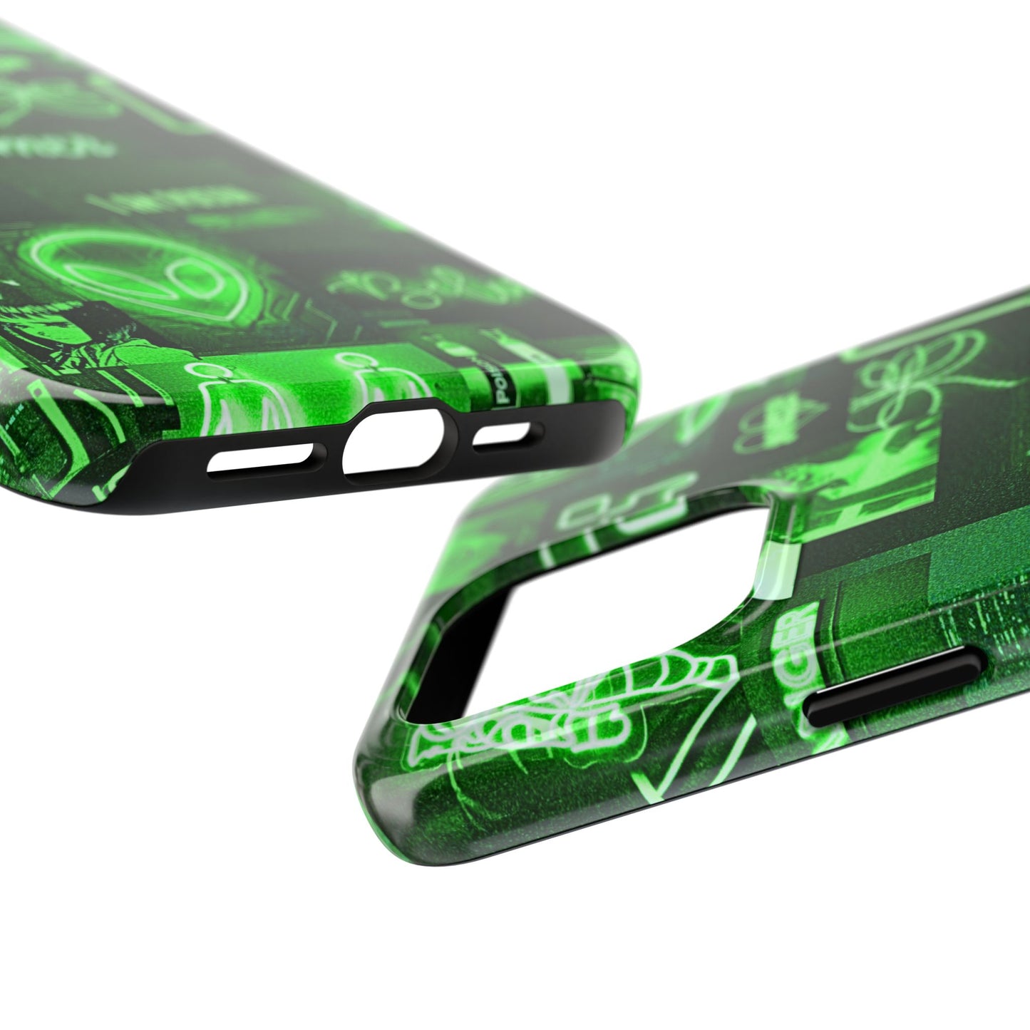 Green Neon Style Tough Phone Case | Aesthetic