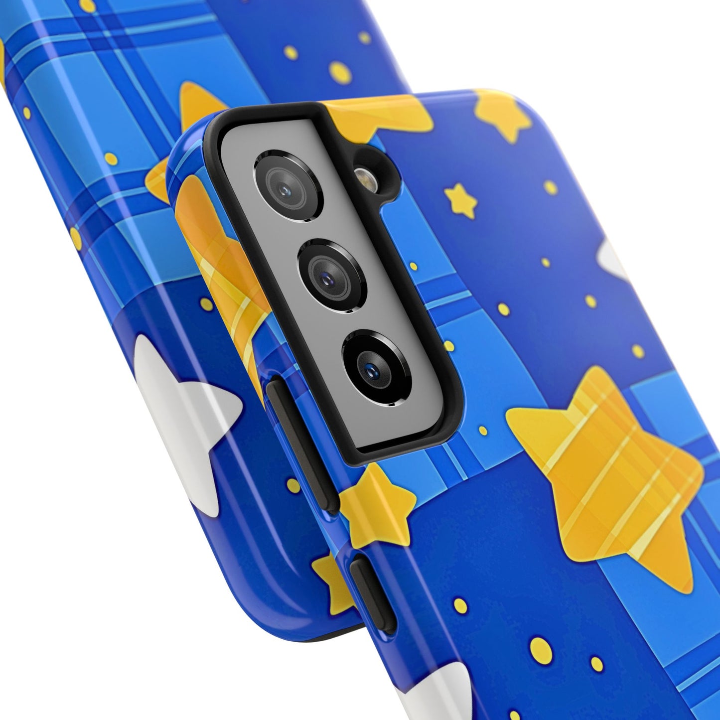 Funda resistente para teléfono con estampado de estrellas y cuadros preppy | Estética