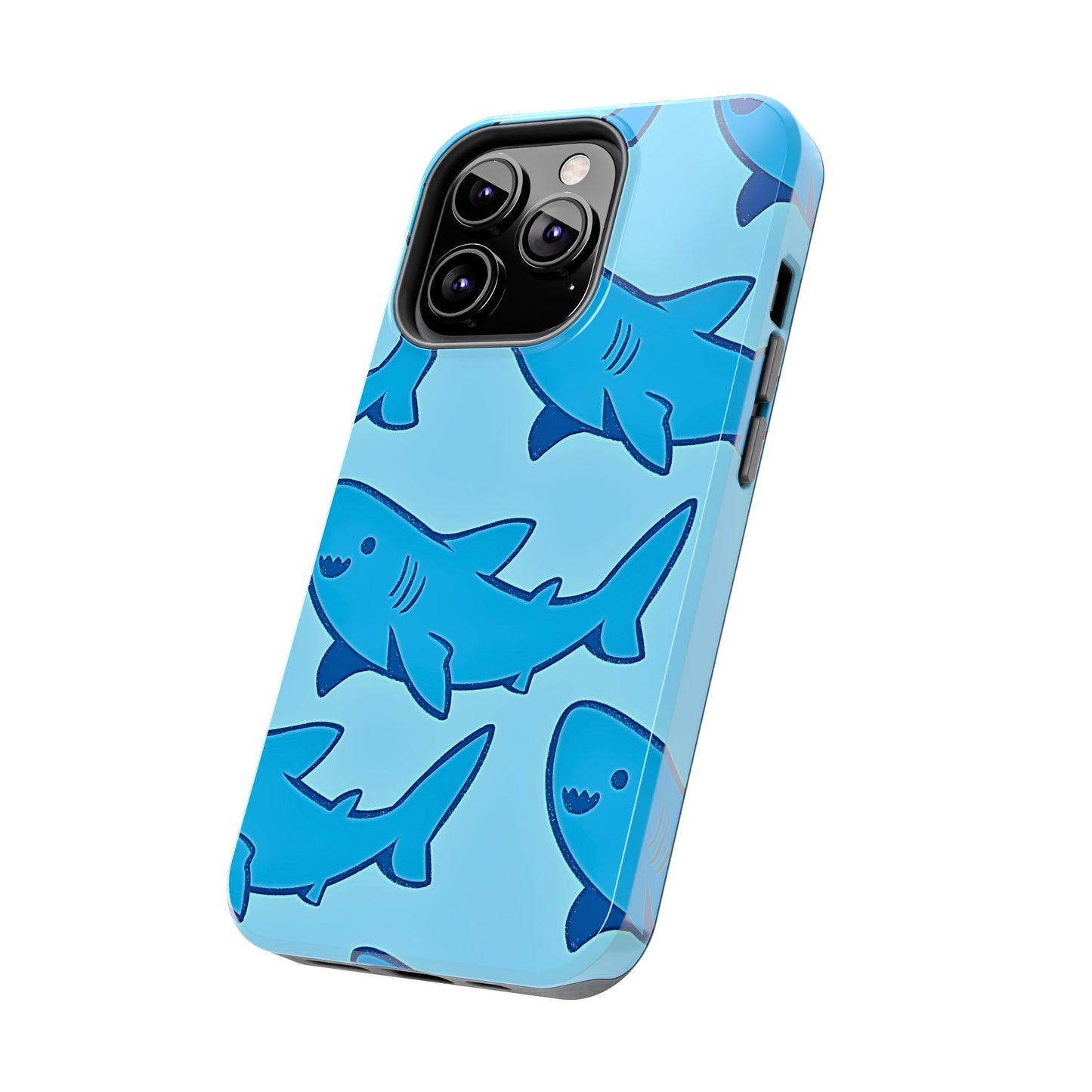 Smiley Shark Fun Pattern Tough Phone Case | Animals