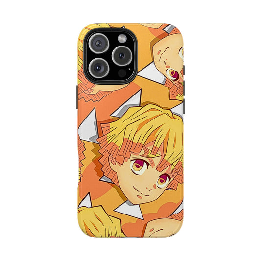 Zenitsu Agatsuma Haori Head Pattern Tough Phone Case | Anime - Demon Slayer