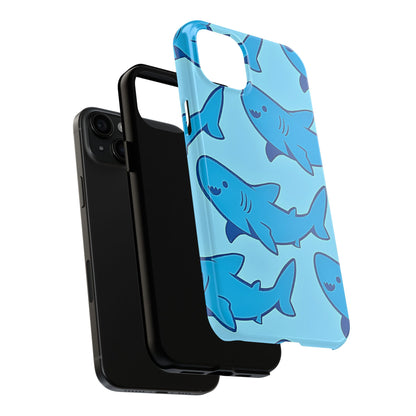 Smiley Shark Fun Pattern Tough Phone Case | Animals