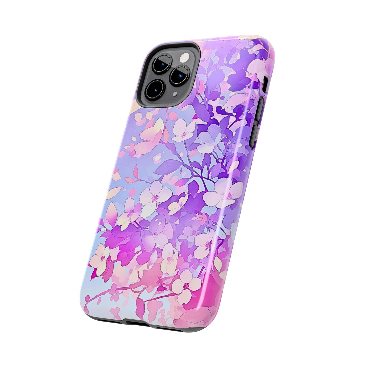 Funda resistente para teléfono con delicados estampados florales en tonos pastel | Estética