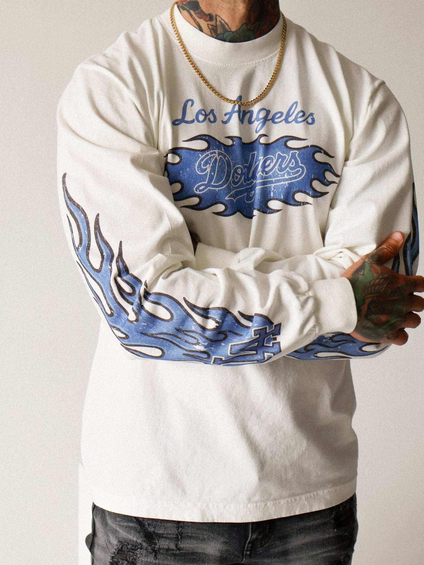 Off White - Blue Flame Long Sleeve