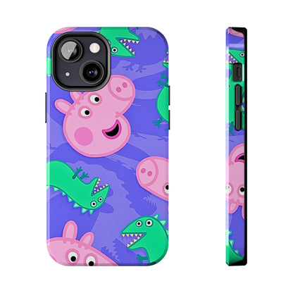 Peppa Pig & George Dinosaur Pattern Tough Phone Case | Cartoons - Peppa Pig