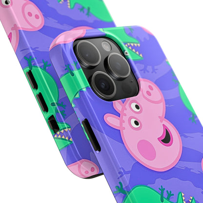 Peppa Pig & George Dinosaur Pattern Tough Phone Case | Cartoons - Peppa Pig