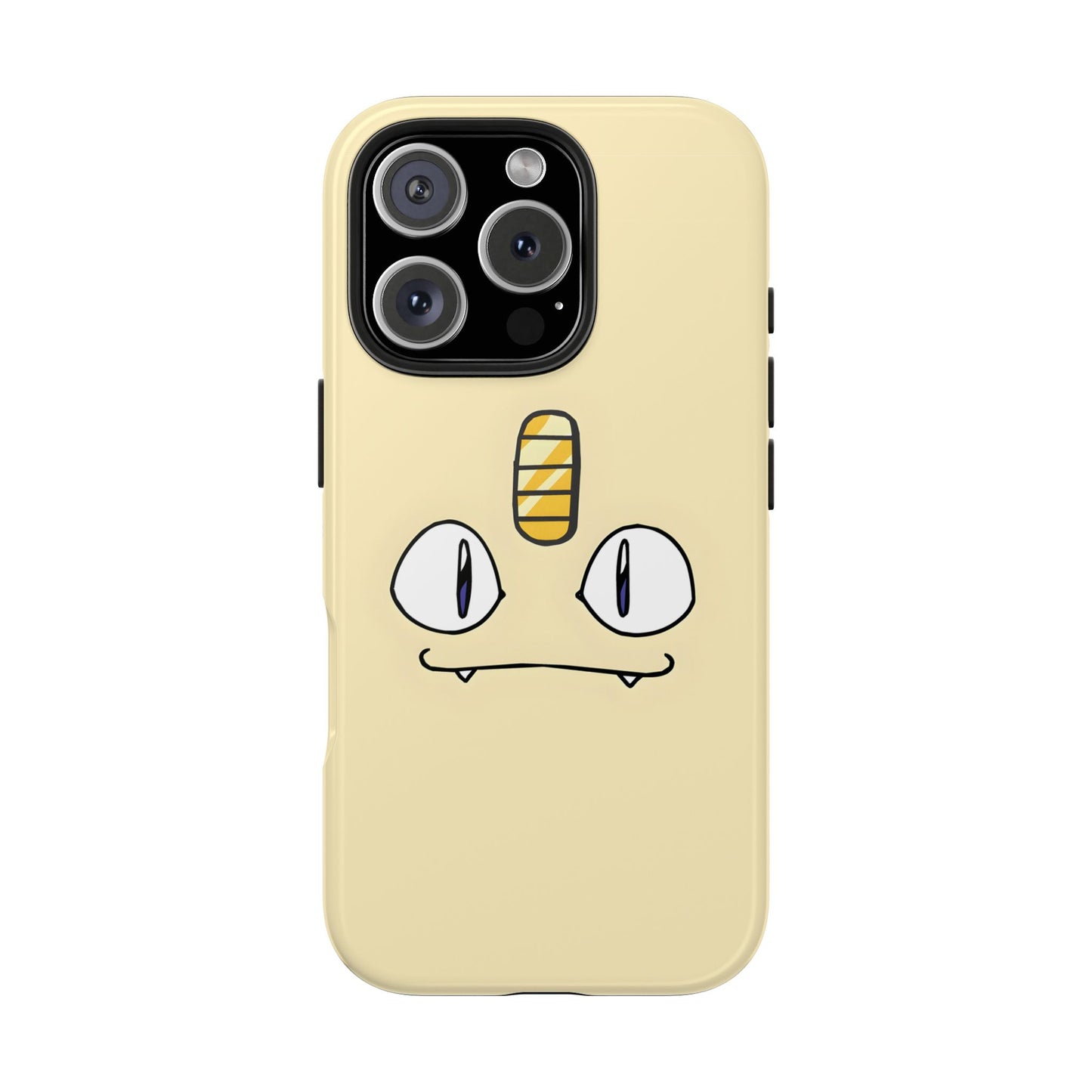 Cat Minimal Gold Coin Face Tough Phone Case | Anime