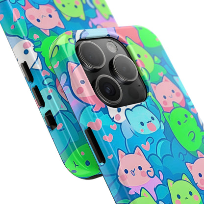 Cute Colorful Cats Pattern Style Tough Phone Case | Animals