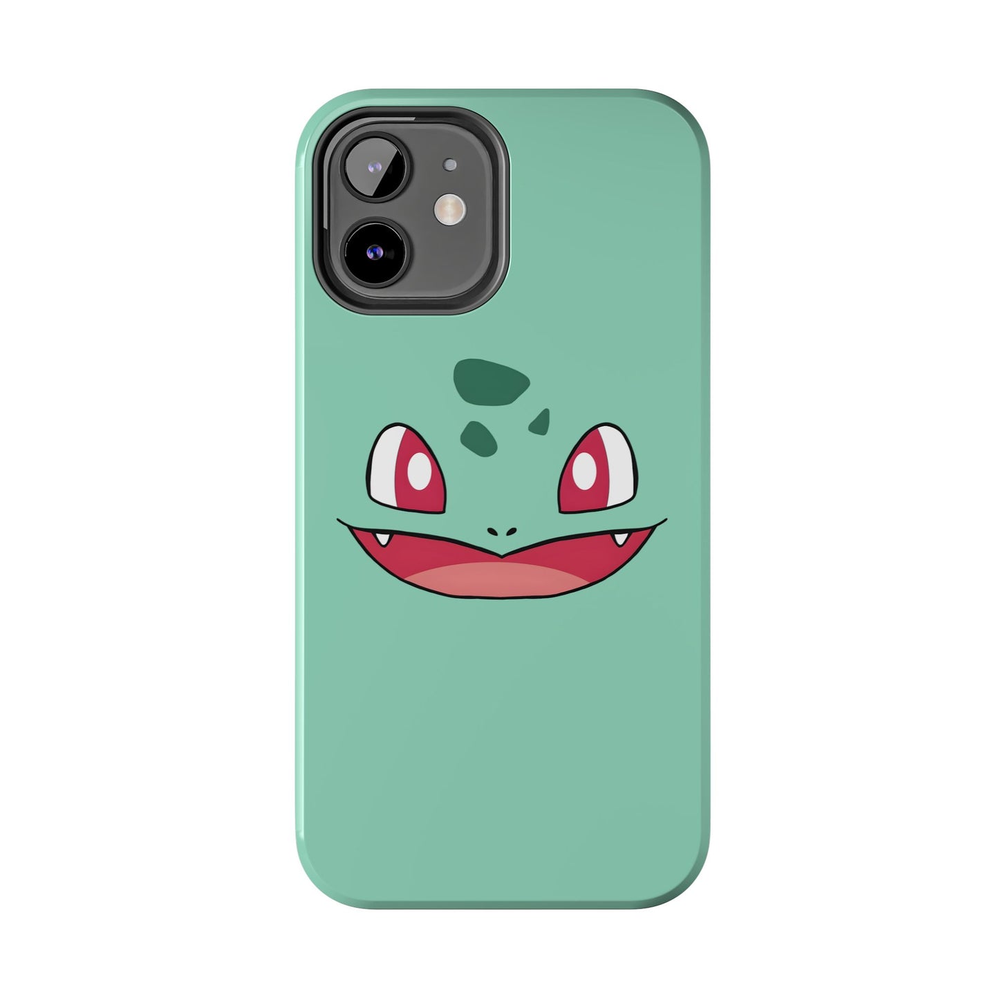 Green Leaf Dino Smile Red Eyes Cute Creature Tough Phone Case | Anime