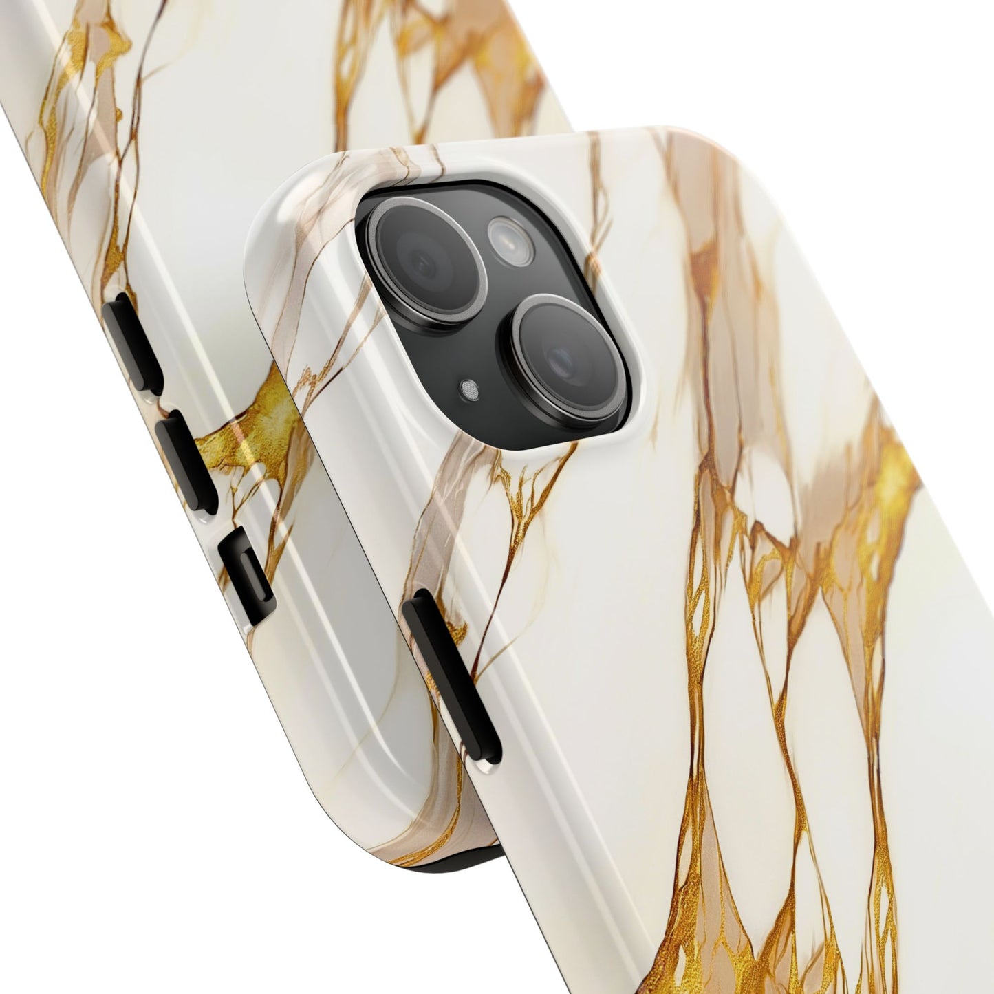 Funda/Cubierta resistente para teléfono con textura de mármol dorado de lujo | Estética
