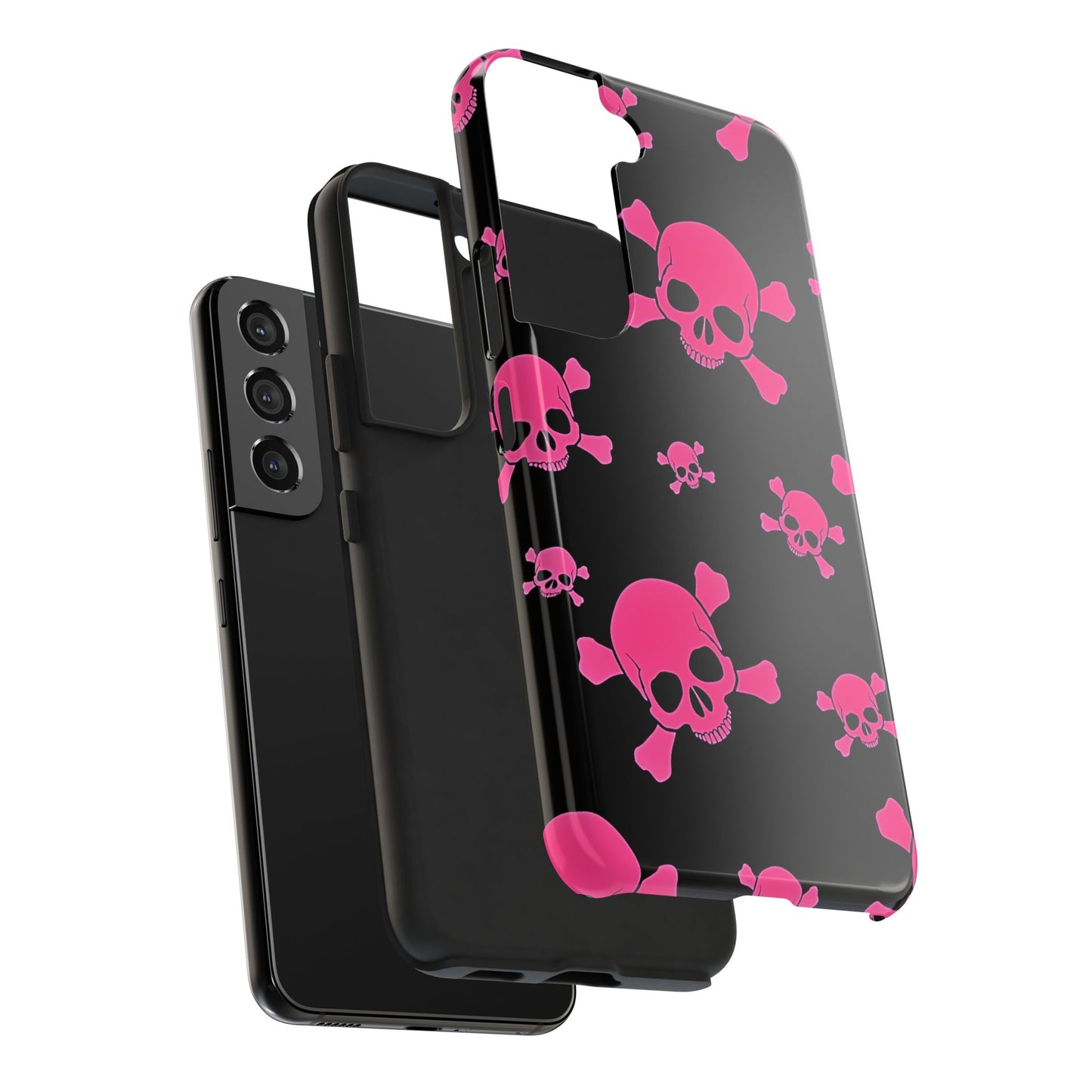 Funda resistente para teléfono estilo emo con calavera rosa | Estética