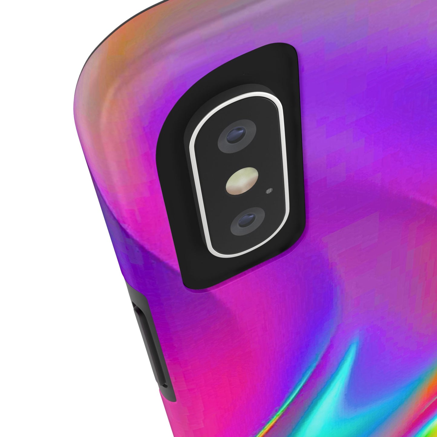 Funda resistente para teléfono con brillo metálico holográfico y estilo abstracto | Estética
