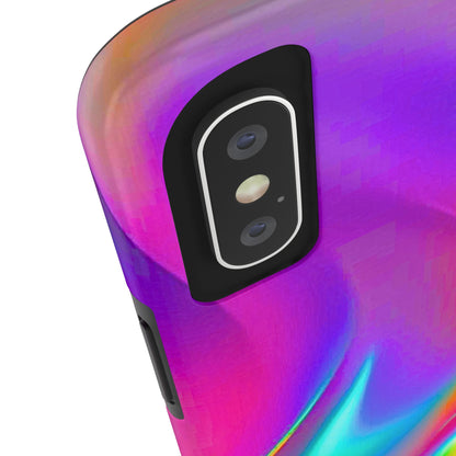 Funda resistente para teléfono con brillo metálico holográfico y estilo abstracto | Estética