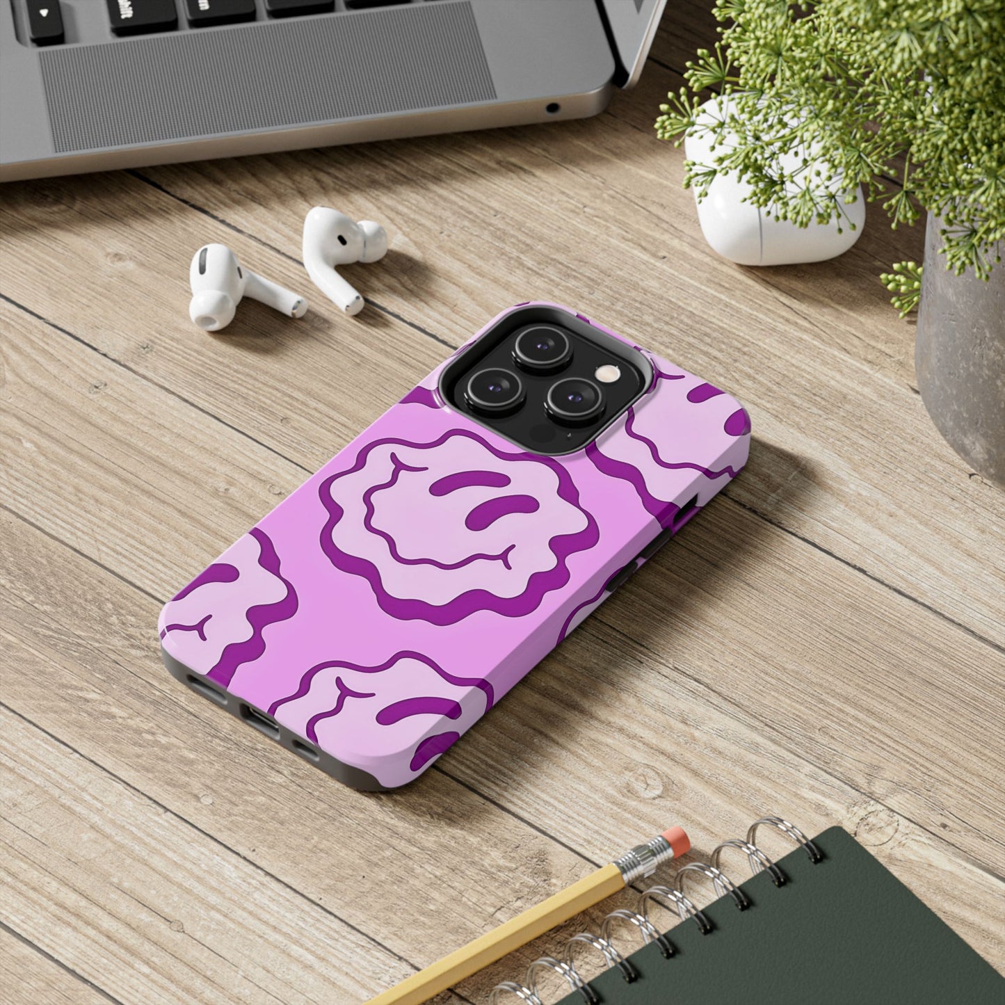 Waving Smile Preppy Pinky Tough Phone Case | Aesthetic