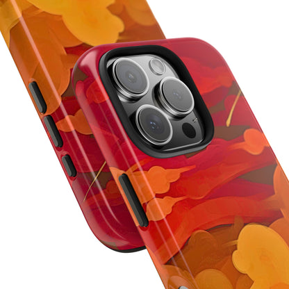 Funda resistente para teléfono con diseño de nubes rojas y naranjas | Estética