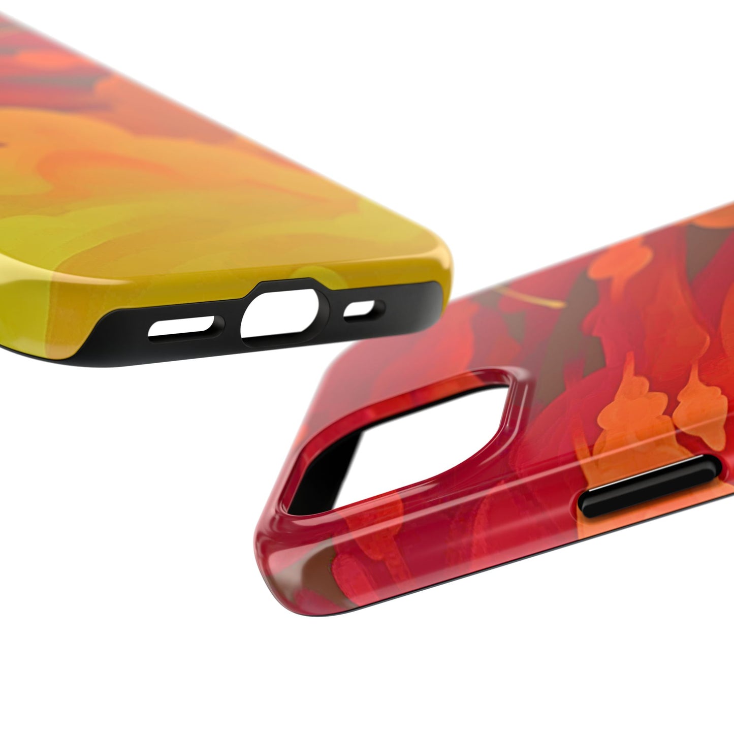 Funda resistente para teléfono con diseño de nubes rojas y naranjas | Estética