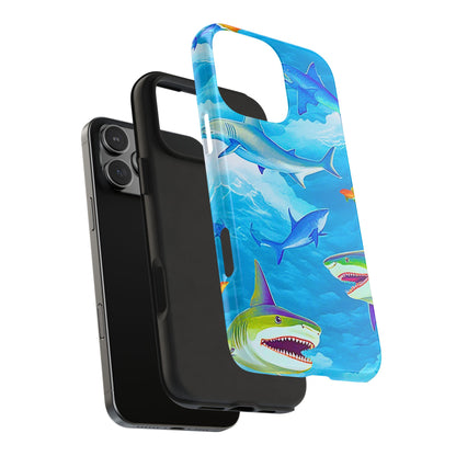 Sharks in the Sky Pattern Style Tough Phone Case | Animals